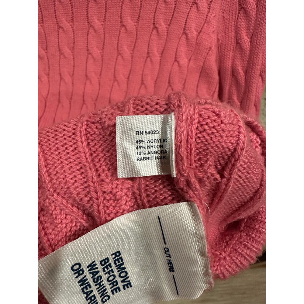 GAP Pink Cable Knit Sweater Women’s Medium | Crewneck Pullover Angora - Picture 7 of 7